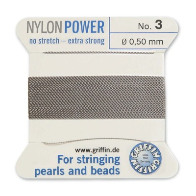 Nici nylonowe Griffin z igłą 0.50mm grey (2metry)