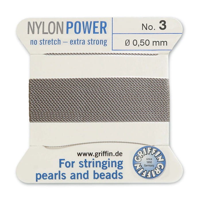 Nici nylonowe Griffin z igłą 0.50mm grey (2metry)