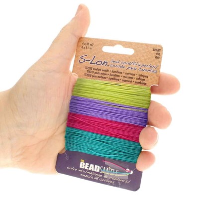 S-Lon nici nylonowe 0.5 BRIGHT do koralików (mix-36m)