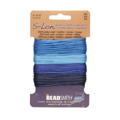 S-Lon nici nylonowe 0.5 BLUE do koralików (mix-36m)