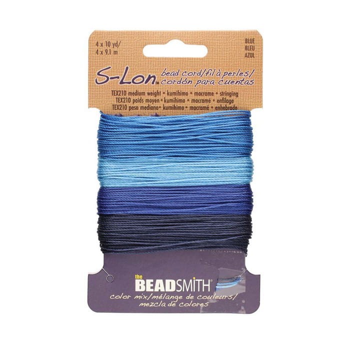 S-Lon nici nylonowe 0.5 BLUE do koralików (mix-36m)