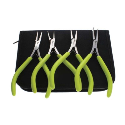 Zestaw szczypiec w etui BeadSmith seria Mirco-Fine limonkowe do biżuterii (1zestaw)