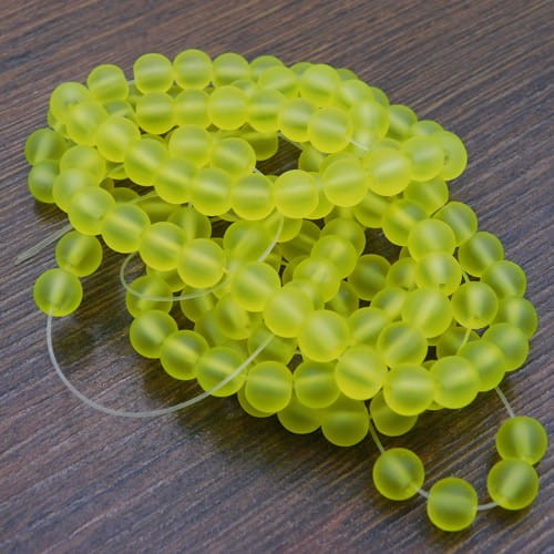 Kulki oszronione ze szkła 6mm żółte (140szt.)
