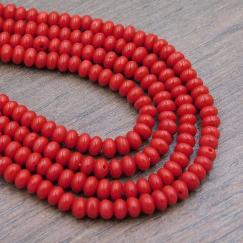 Koral syntetyczny czerwony oponki 4x3mm (10szt.)