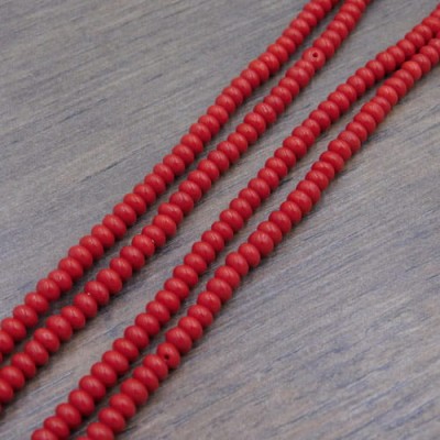 Koral syntetyczny czerwony oponki 4x3mm (10szt.)