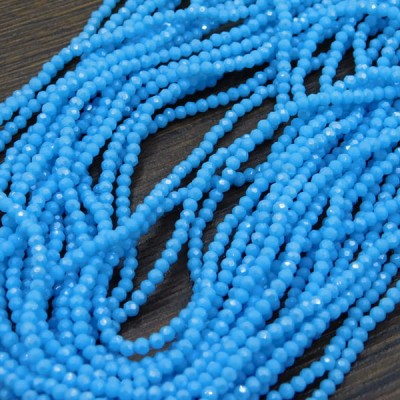 Oponki fasetowane ze szkła 2.5x2mm niebieskie z połyskiem (150szt.)