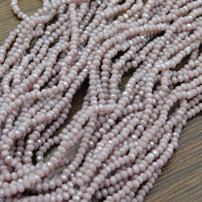 Oponki fasetowane ze szkła 2.5x2mm brudny fiolet z połyskiem