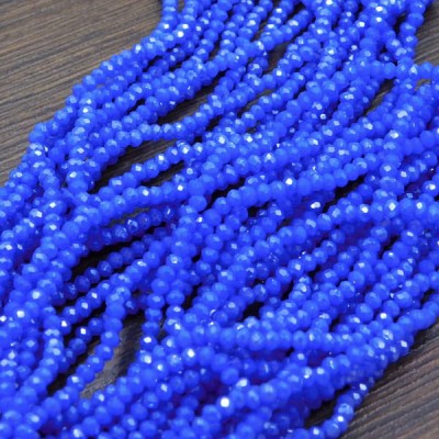 Oponki fasetowane ze szkła 2.5x2mm królewski błękit z połyskiem (150szt.)