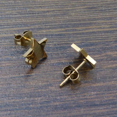 Sztyfty gwiazdki stal nierdzewna 12x10mm złote (1kpl.)