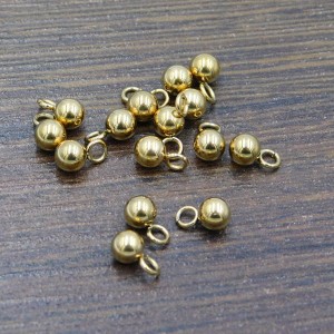 Zawieszka kulka stal chirurgiczna pozłacana 7x4mm (1szt.)