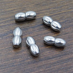 Zapięcie skręcane do naszyjników stal chirurgiczna 12x5mm ciemne srebro (1szt.)