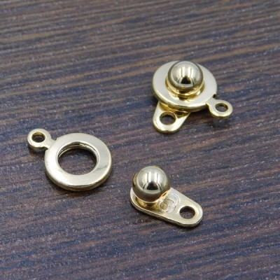 Zapięcie na wcisk stal nierdzewna 13x9mm złote (1szt.)