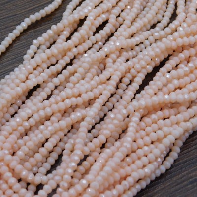 Oponki fasetowane ze szkła 2.5x2mm jasny beż z połyskiem (150szt.)