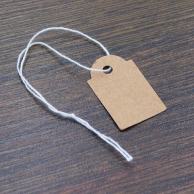 Metki etykiety papierowe do biżuterii 25x15mm brązowe (10szt.)