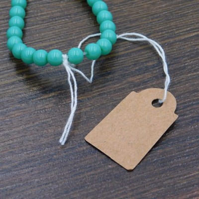 Metki etykiety papierowe do biżuterii 25x15mm brązowe (10szt.)