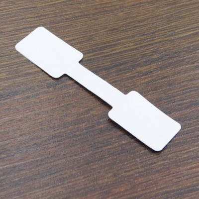 Metki etykiety do biżuterii z klejem 60x13mm białe (10szt.)