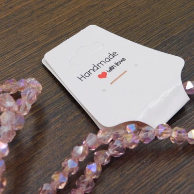 Zawieszki etykiety do biżuterii 120x45mm Handmade białe (10szt.)