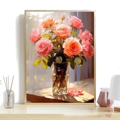 RÓŻE HAFT DIAMENTOWY MOZAIKA 5D 30x40 HOBBY (1 zestaw)