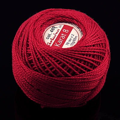 Kordonek KARAT 76tex x2 czerwony (1szt.-10g-65m)