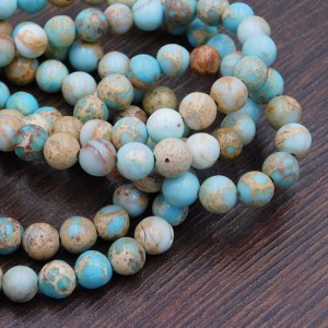 Jaspis cesarski jasny niebieski kulki 6mm (6szt.)