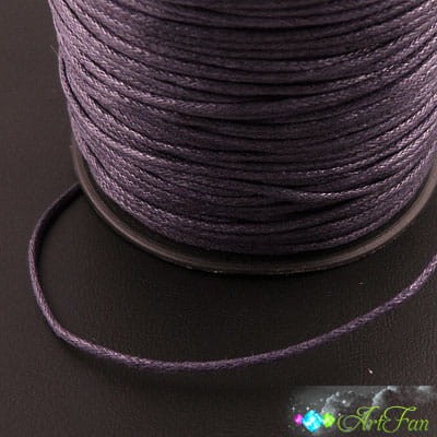 Sznurek bawełniany woskowany 2mm ciemny fiolet (3m)
